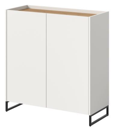 Schuhschrank Borga in wei� und Artisan Eiche Flur Kommode 90 x 97 cm, Soft-Close