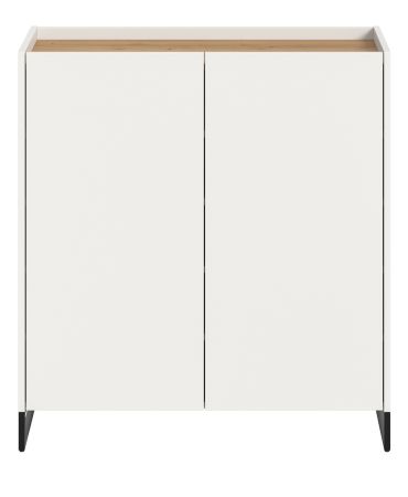 Schuhschrank Borga in wei� und Artisan Eiche Flur Kommode 90 x 97 cm, Soft-Close