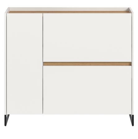 Schuhkipper Borga in wei� und Artisan Eiche Schuhschrank 110 x 94 cm, Soft-Close