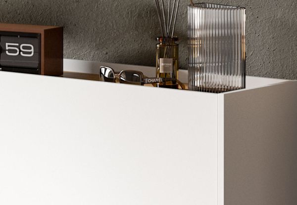 Garderobe Set 3-teilig Borga in wei� und Artisan Eiche 140 x 197 cm