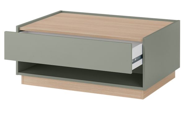 Couchtisch Center in Salbei und Barista Eiche Beistelltisch 90 x 60 cm