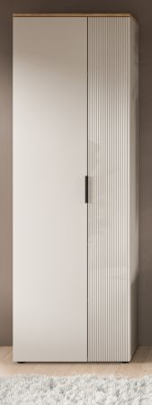 Flurschrank Skid in Kaschmir Sand und Evoke Eiche Schuhschrank 60 x 190 cm