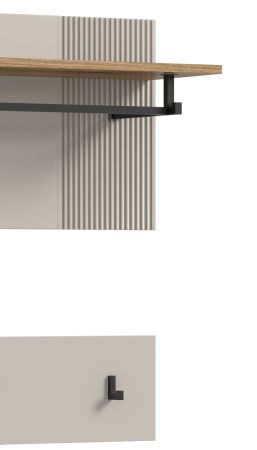Garderobe Set 5-teilig Skid in Kaschmir Sand und Evoke Eiche 175 x 190 cm