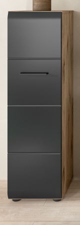 Badezimmer Kommode Cover in schwarz matt und Nox Eiche Badkommode h�ngend / stehend 30 x 106 cm