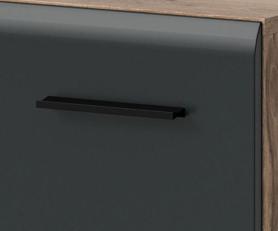 Waschbeckenunterschrank MIT Waschbecken Cover in schwarz matt und Nox Eiche Waschtisch h�ngend 60 cm