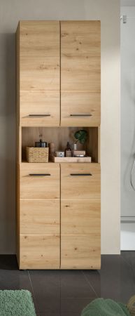 Badezimmer Hochschrank Cover in Artisan Eiche Badschrank 60 x 185 cm