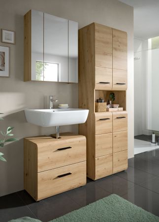 Badm�bel Set 3-teilig Cover in Artisan Eiche 135 x 185 cm, mit 4-t�rigem Hochschrank