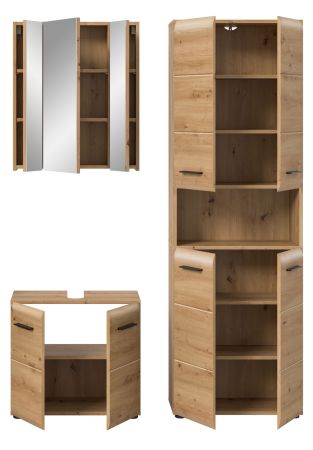 Badm�bel Set 3-teilig Cover in Artisan Eiche 135 x 185 cm, mit 4-t�rigem Hochschrank