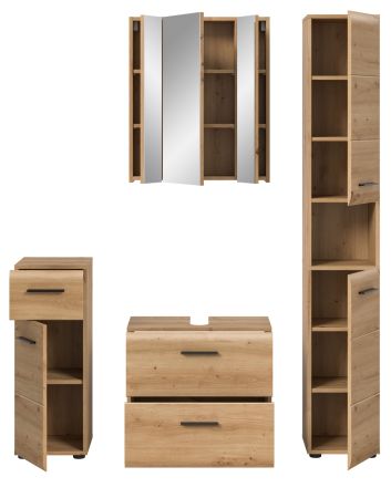 Badm�bel Set 4-teilig Cover in Artisan Eiche Badkombination 150 x 185 cm