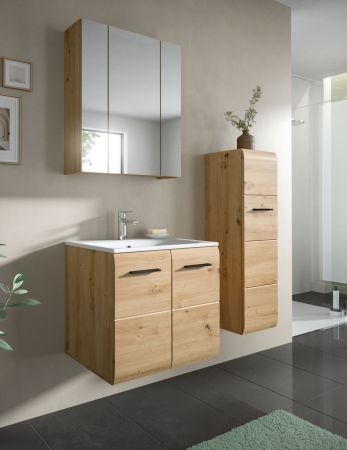 Badm�bel Set 3-teilig Cover in Artisan Eiche inklusive Keramik Waschbecken, 105 x 185 cm