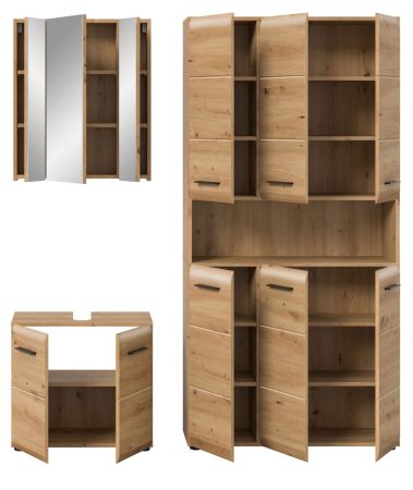 Badm�bel Set 3-teilig Cover in Artisan Eiche Badkombination 165 x 185 cm