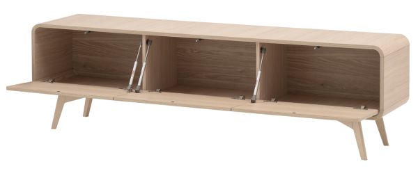 TV-Lowboard Elverum in Eiche natur TV Unterteil skandinavisch 180 x 53 cm, mit Push-to-Open