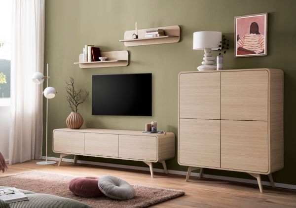 Wandboard Elverum in Eiche natur Wandregal skandinavisch 90 cm