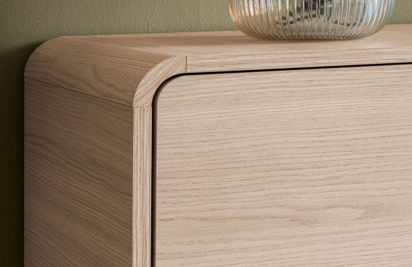 Highboard Elverum in Eiche natur Schrank skandinavisch 108 x 130 cm, mit Push-to-Open
