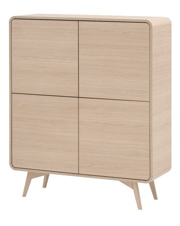 Highboard Elverum in Eiche natur Schrank skandinavisch 108 x 130 cm, mit Push-to-Open