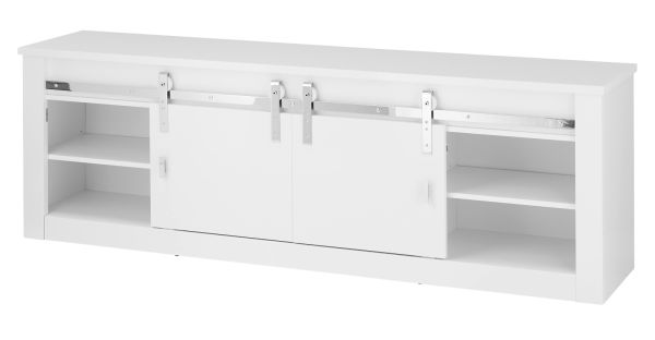 TV-Lowboard Miami in wei� Hochglanz TV Unterteil in Komforth�he 201 x 66 cm, Soft-Close
