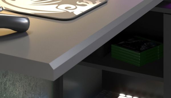 Parisot Gaming Set Work in schwarz und grau Gamingtisch und Schrank inkl. LED mit Farbwechsel