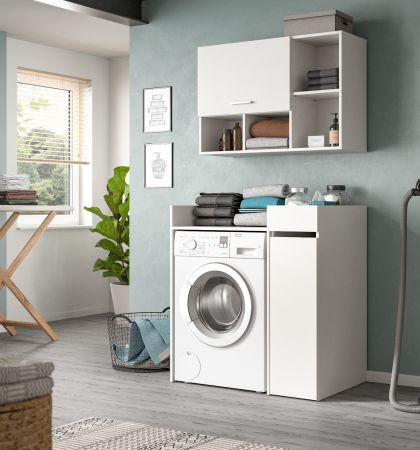 Waschmaschinenschrank Flexy in wei� Set 3-teilig 95 x 195 cm