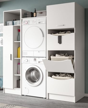 Waschmaschinenschrank Flexy in wei� Set 3-teilig 176 x 196 cm
