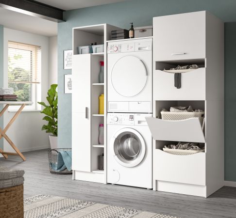 Waschmaschinenschrank Flexy in wei� Set 3-teilig 176 x 196 cm