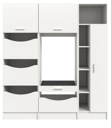 Waschmaschinenschrank Flexy in wei� Set 3-teilig 176 x 196 cm