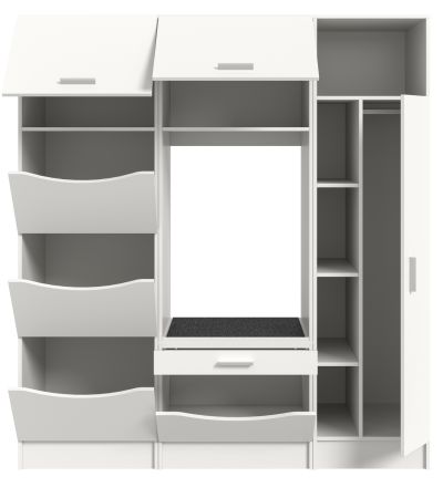 Waschmaschinenschrank Flexy in wei� Set 3-teilig 176 x 196 cm