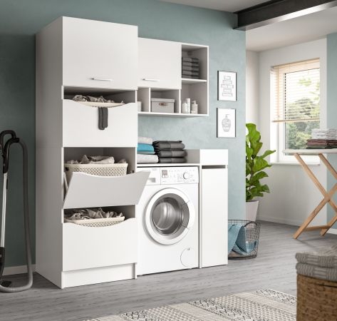 Waschmaschinenschrank Flexy in wei� Set 4-teilig 155 x 196 cm