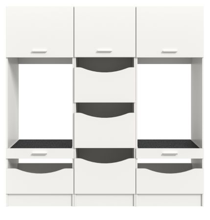 Waschmaschinenschrank Flexy in wei� Set 3-teilig 192 x 196 cm