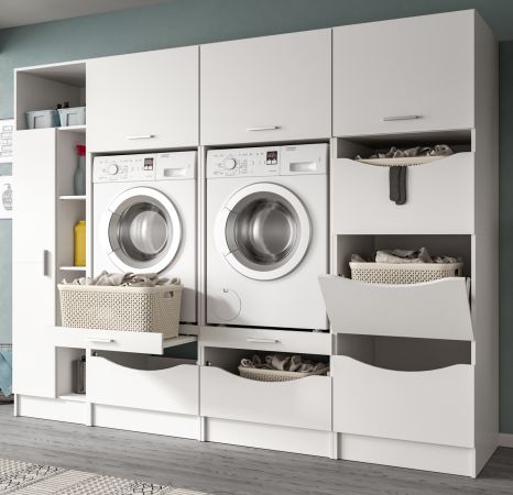 Waschmaschinenschrank Flexy in wei� Set 4-teilig 242 x 196 cm
