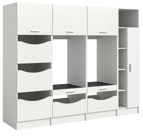 Waschmaschinenschrank Flexy in wei� Set 4-teilig 242 x 196 cm