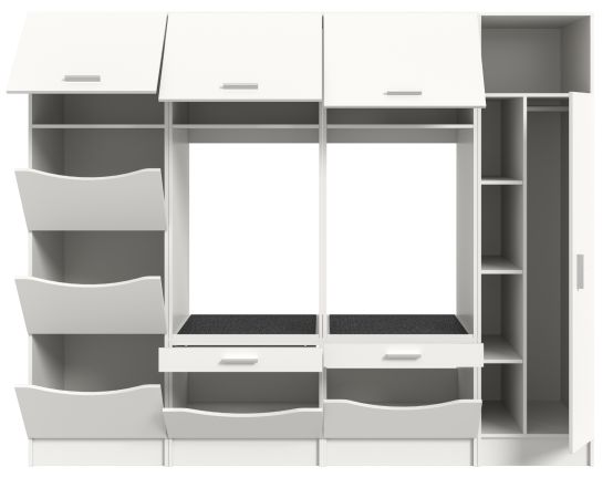 Waschmaschinenschrank Flexy in wei� Set 4-teilig 242 x 196 cm