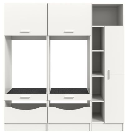 Waschmaschinenschrank Flexy in wei� Set 3-teilig 182 x 195 cm