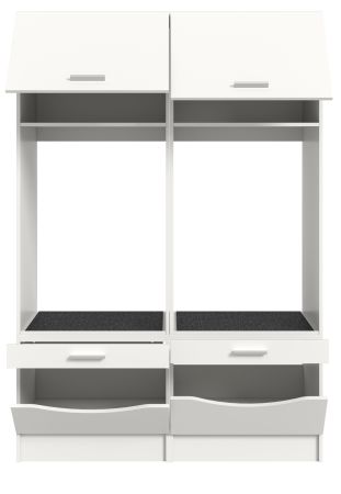 Waschmaschinenschrank Flexy in wei� Set 2-teilig 132 x 195 cm