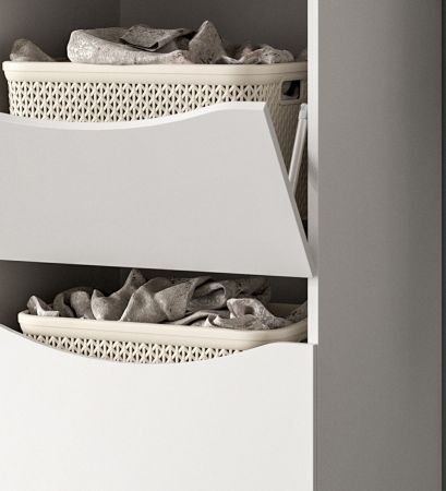Waschmaschinenschrank Flexy in wei� Set 2-teilig 126 x 196 cm