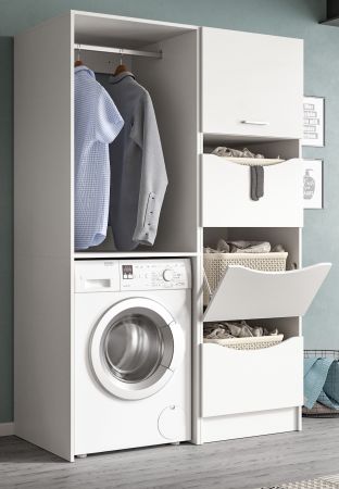 Waschmaschinenschrank Flexy in wei� Set 2-teilig 126 x 196 cm