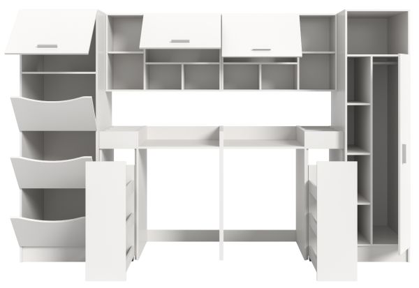 Waschmaschinenschrank Flexy in wei� Set 8-teilig 300 x 196 cm