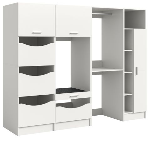 Waschmaschinenschrank Flexy in wei� Set 4-teilig 242 x 196 cm
