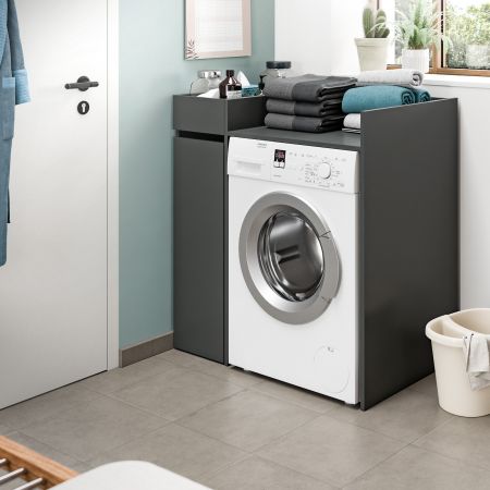 Waschmaschinenumbau Flexy in grau �berbauschrank f�r Waschmaschine und Trockner