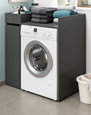 Waschmaschinenumbau Set Flexy in grau 2-teilig �berbauschrank und Anstellregal