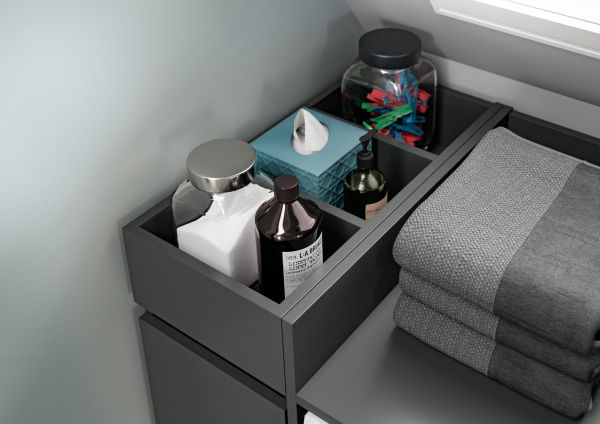 Waschmaschinenschrank Flexy in grau Set 6-teilig 190 x 195 cm