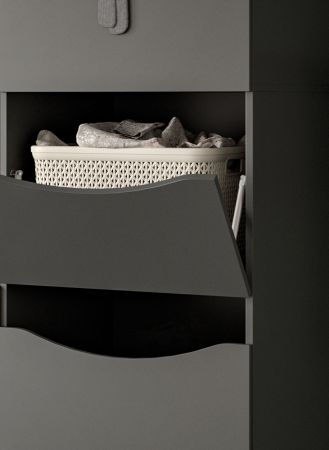 Waschmaschinenschrank Flexy in grau Set 3-teilig 176 x 196 cm