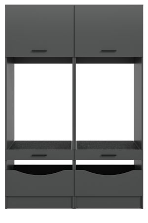 Waschmaschinenschrank Flexy in grau Set 2-teilig 132 x 195 cm