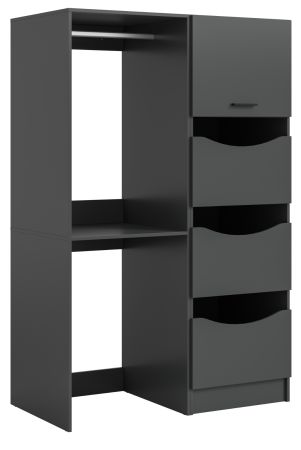 Waschmaschinenschrank Flexy in grau Set 2-teilig 126 x 196 cm