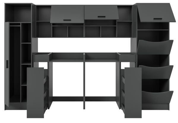 Waschmaschinenschrank Flexy in grau Set 8-teilig 300 x 196 cm