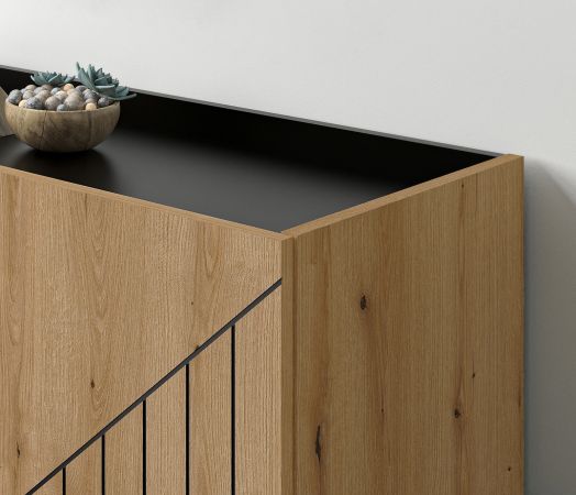 TV-Lowboard Norick in Evoke Eiche TV Unterteil 153 x 62 cm, mit Soft-Close und Komforth�he
