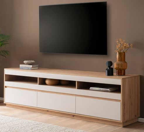 TV-Lowboard Kiruma in Kaschmir und Artisan Eiche TV Unterteil 202 x 60 cm