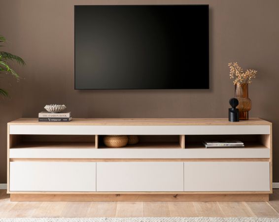 TV-Lowboard Kiruma in Kaschmir und Artisan Eiche TV Unterteil 202 x 60 cm