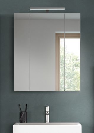 Badezimmer Spiegelschrank Telly in wei� Badschrank 3-t�rig 60 x 70 cm