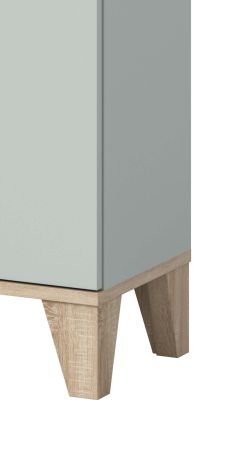 Badezimmer Midischrank Luna in gr�n und Eiche Bad Kommode skandinavisch 34 x 116 cm