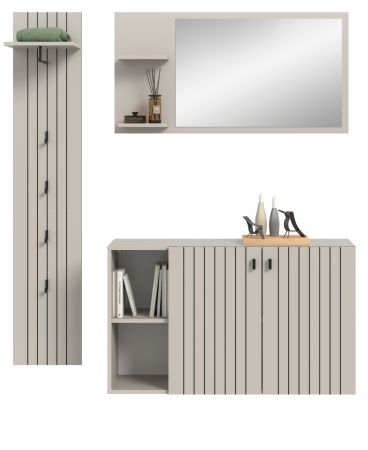 Garderobe Set 3-teilig Loreno in Kaschmir 152 x 192 cm